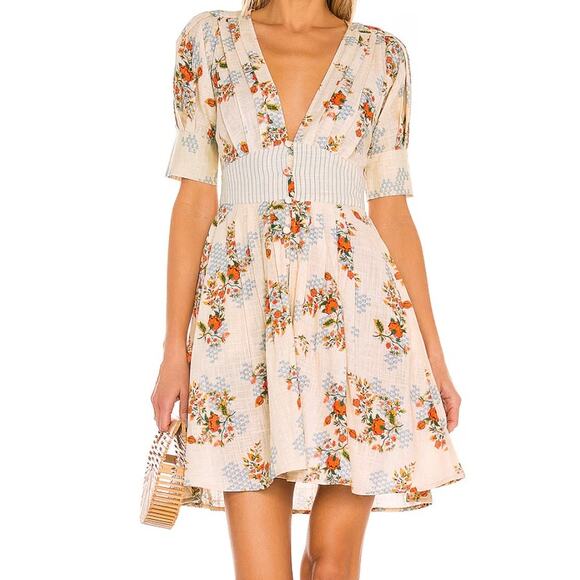 Revolve x Agua Bendita Menta Sunbaze Dress Beige - Picture 1 of 6